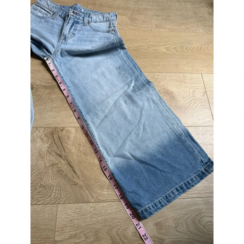 NWT Gap Kids high rise stride ankle wide leg jeans 100% cotton size 8
